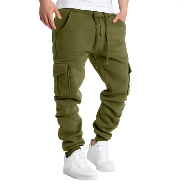 Pantalons pour hommes Hommes Cargo Harem Salopette Casual Poche Sport Bas Pantalon de travail Vintage Baggy Cordon Pantalones