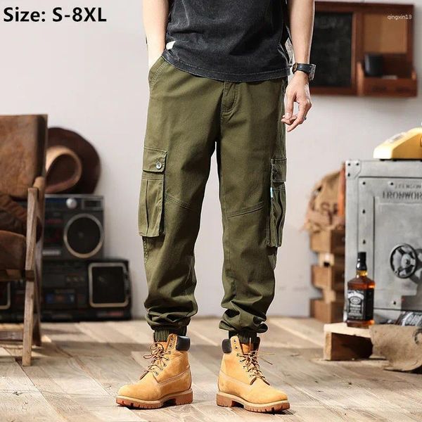 Pantalon pour hommes Hommes Cargo Kaki Noir Armée Vert Jogging Mâle Longueur Cheville Lâche Safari Plus Taille 8XL 7XL 6XL Pantalon de survêtement de sport Pantalon