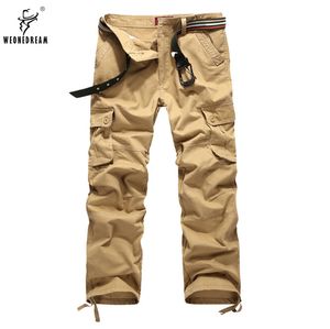 Pantalons pour hommes Hommes Cargo Long Armée Kaki Noir Multi Poches Facile Lavage Mâle Printemps Automne Plus Taille