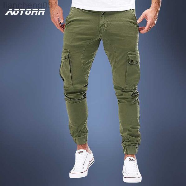 Men's Pants Hommes Cargo militaire pantalon automne décontracté pantalon maigre armée pantalons longs Joggers pantalons de survêtement 2023 vêtements de sport camouflage pantalon à la mode 2023 W0411