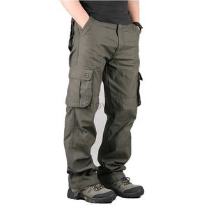 Pantalon masculin pantalon cargo coton Coton Multi pochets pantalons tactiques militaires Outwear mâle pantalons droits lâches