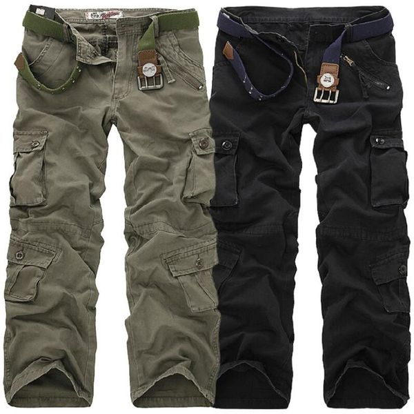 Pantalons pour hommes Pantalons cargo pour hommes de haute qualité Casual Loose Multi Pocket Camouflage Military Pants Joggers de rue pour hommes Plus Size 44 Pantalons longs 230508