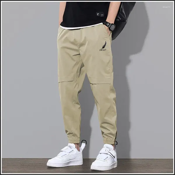 Pantalones de hombre Cargo primavera otoño Casual suelto elástico deportes al aire libre pantalones masculinos Slim Fit sólido pantalones de chándal para correr