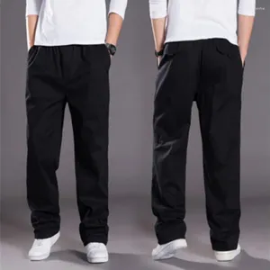 Pantalons pour hommes Hommes Cargo Printemps Automne avec taille élastique Cordon de serrage Casual Pantalon ample Large pour le confort