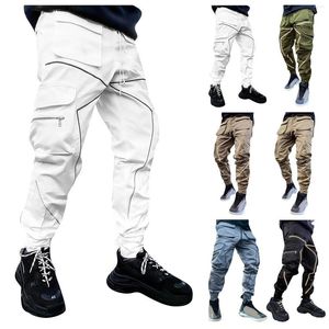 Pantalon homme décontracté 2023 couleur unie Cargo pour multi-poches grand pantalon homme taille haute Cool Simple Sport pantalon saisons