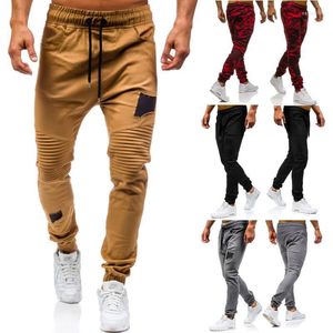 Pantalons pour hommes Hommes Casual Cargo 2023 Outdoor SweatPants Folds Rag Pantalons Splicing Knee Tether