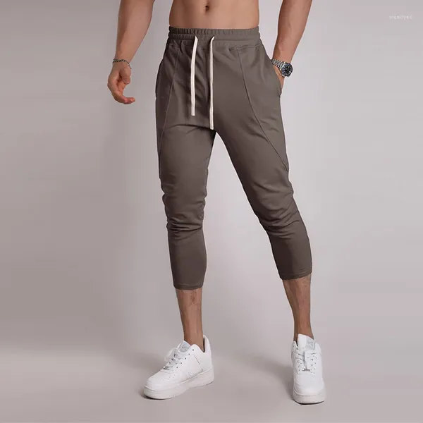 Pantalones para hombres Hombres Casual Pantalones recortados Elástico Deporte Jogger Quick Dry Gym Running Sweetpants Pocket Fitness Jogging Streetwear