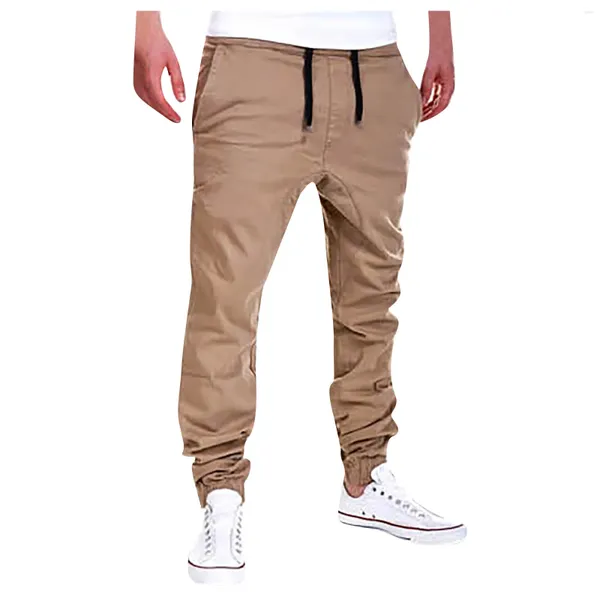 Pantalones para hombre, pantalones de chándal informales para hombre, pantalones de chándal Cargo de colores sólidos, pantalones para correr con múltiples bolsillos, ropa deportiva, pantalones Harem de Hip Hop # g3