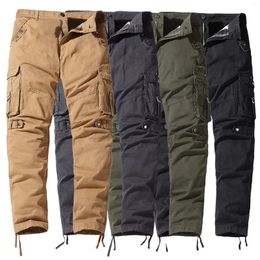 Pantalons pour hommes Hommes Casual Pantalon Pantalon Multi Poche Droite Couleur Solide Extérieur Global Pantalon Mode Sport Cargo Pour