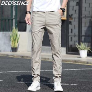 Herenbroek mannen casual broek slanke rechte rekbare stretch klassieke broek voor mannen lente herfst streetwear kaki pant man mannelijke hoogwaardige w0414