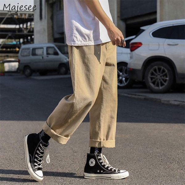 Pantalones de los hombres Pantalones casuales de los hombres Pantalones de carga del todo-fósforo retro de la vendimia Elegante Sólido Simple High Street Suelto Versátil Recto Estilo coreano 220907