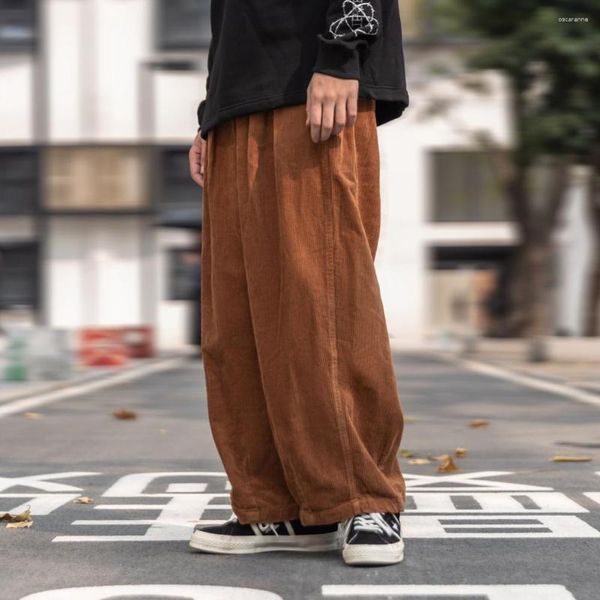Pantalones para hombres Hombres Casual Retro Harajuku Ins Pantalones de moda High Street Baggy Wide-leg All-match Pana Pantalones unisex