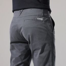 Pantalons pour hommes Hommes Casual Slim Fit Stretch Printemps et Automne Arrivées Mode Bouton Desinger Vêtements Streetwear Pantalon Homme 231216