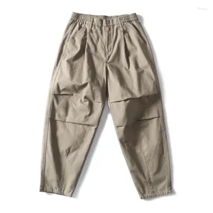 Pantalones para hombres Hombres Cityboy Japón Ropa de calle coreana Pantalón de moda Pliegues de rodilla Comodidad Suelta Casual Vintage Cargo Mujeres Harem Pantalones