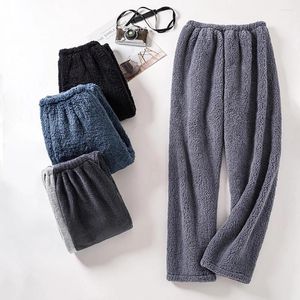 Pantalons pour hommes Hommes Coral Fleece Pyjama Winter Warm Furry Pantalons Épaissir Confort Maison