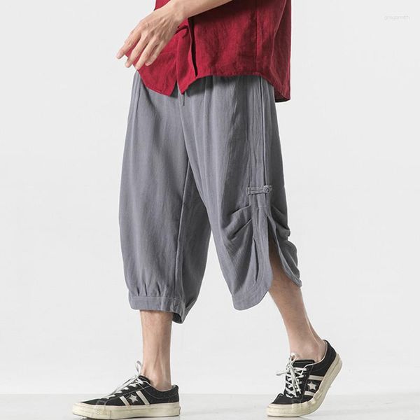 Pantalones de chándal holgados informales de lino y algodón para hombre, ropa de calle Harajuku, Joggers Vintage, talla grande 5XL, 2023