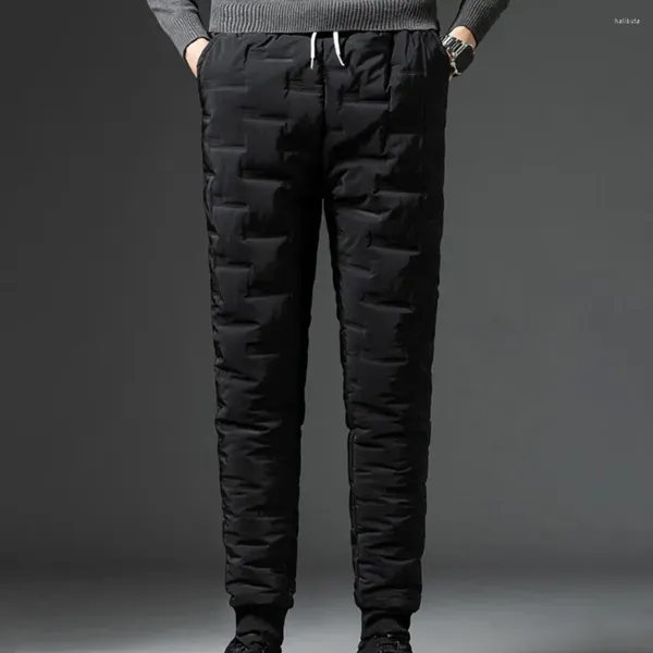 Pantalons pour hommes Hommes Down Rembourré Épaissir Pantalon à cordon de serrage à la cheville Pantalon de survêtement d'hiver chaud Casual