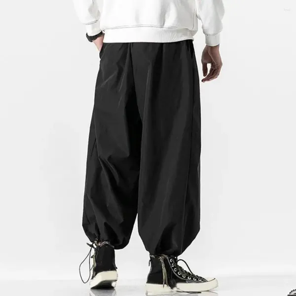 Pantalones de hombres Men Leggings Drawingling Style Bloomers con la cintura elástica profunda de la entrepierna Harén suave y transpirable para el hip hop