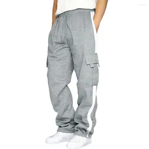 Herenbroeken Heren Trekkoord Zijstreep Casual joggingbroek Grote zak Joggingbroek Cargo Losse actieve sportbroek Overalls