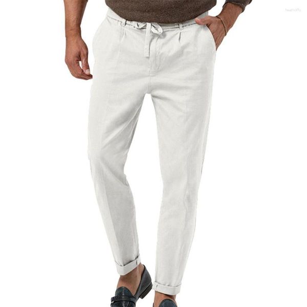 Pantalons pour hommes Hommes Cordon Pantalon Streetwear Business Casual Outdoor Sport Élastique Droit Formel