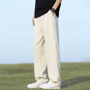 Pantalon masculin homme élastique taille tous les jours porte un pantalon de survêtement de jambe large de style japonais avec des poches latérales pour l'entraînement au gymnase