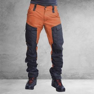 Herenbroek mannen mode kleurblok multi -zakken sport lange vrachtbroeken werk broek voor dagelijkse slijtage buitenlucht klimmen streetwear 230516