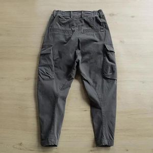 Pantalon pour hommes Fitness Cargo Elastic Taist Button Man Multi Pockets Mid-Rise pour l'escalade