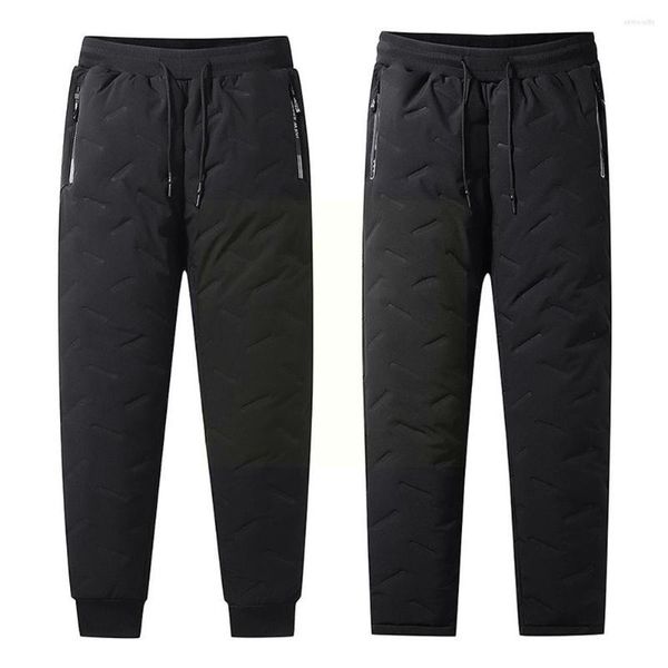 Pantalons pour hommes hommes polaire chaud Cargo lâche impression en peluche thermique pantalon 2023 vêtements d'extérieur d'hiver sport cordon de survêtement automne M9P7