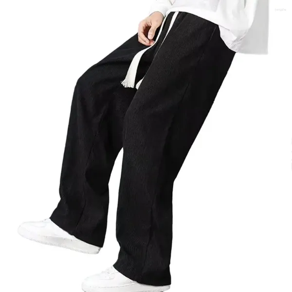 Pantalones para hombres Hombres Fleece Weather Sweatpants Grueso Felpa Invierno con cordón Cintura Pierna ancha para deportes cómodos