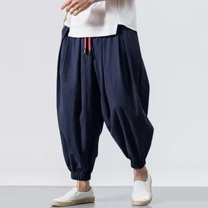 Pantalons pour hommes Hommes Harem Pantalon décontracté Baggy Entrejambe profonde avec cordon de serrage Poches de taille élastique pour plus