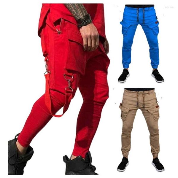 Pantalones para hombres Hombres Haren Hip Hop Multi Pocket Stretch Medias Cargo Casual Deportes Ropa de trabajo Pantalones de chándal jóvenes