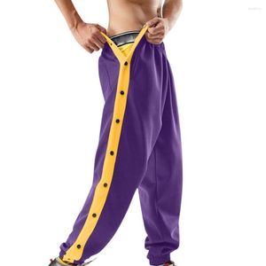Pantalons pour hommes Pantalons de sport Hip Hop Pantalons de survêtement à bouton latéral pour entraînement de basket-ball Casual pour Pantalones Hombre