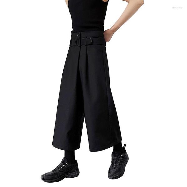 Pantalons pour hommes hommes japon coréen Streetwear noir foncé mode ample casual jambe large mâle Vintage Kimono pantalon femmes pantalon