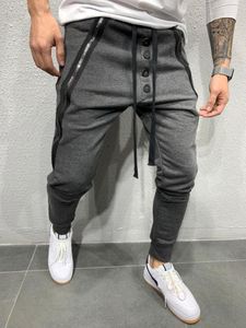 Calças masculinas homens corredores zíper indefinido streetwear sweatpants roupas de fitness suor