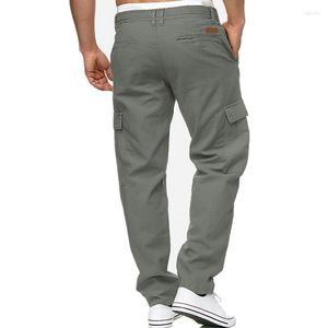 Pantalones de hombre caqui Cargo 2022 primavera Hip Hop Harem Joggers hombre Color sólido Multi-Bolsillo pantalones de algodón pantalones de chándal S-XXL