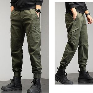 Pantalons pour hommes Pantalons longs pour hommes Respirant Taille moyenne Cargo avec cordon élastique à la cheville Coupe ample Multiple