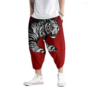 Pantalons pour hommes Hommes Loose Red Tiger Print Harem Pantalons de survêtement Pantalons décontractés de haute qualité Streetwear