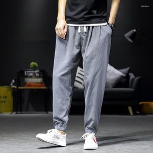 Pantalons pour hommes Hommes Hip Hop Pantalons de survêtement Harajuku Vêtement Lin Casual Harem Joggers Homme Pantalon d'été Mâle