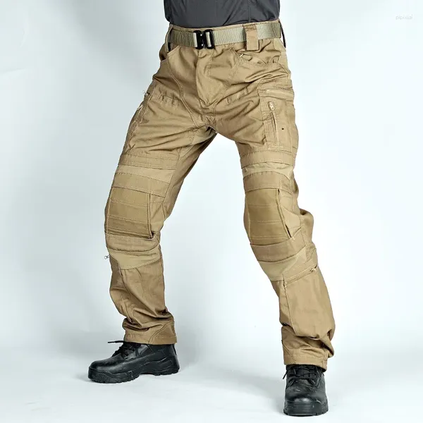 Pantalones para hombres Hombres Militar Táctico Cargo Entrenamiento Pantalones de combate Multi bolsillos Resistente al desgaste Senderismo al aire libre