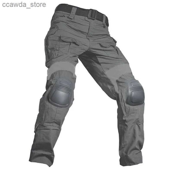 Pantalones para hombres Hombres Pantalones tácticos militares CP Camuflaje Multicam Pantalón de carga Ropa de trabajo casual Combate Airsoft Ejército Verde Rodilleras Pantalones Q240104