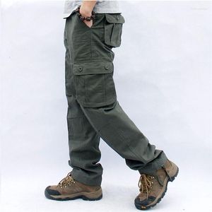 Pantalons pour hommes Hommes Travail Militaire Salopette Lâche Droite Pantalon Tactique Multi-Poche Baggy Casual Coton Armée Pantalons