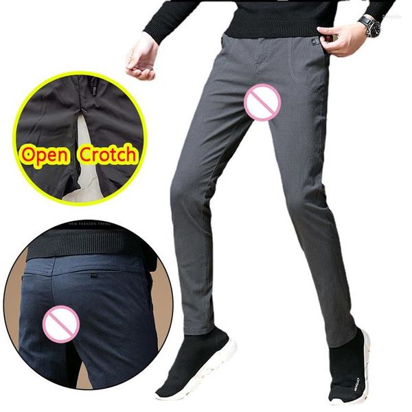 Pantalons pour hommes Hommes Ouvert Entrejambe Sexy Corée Cachée Fermetures À Glissière Gay Trou Pantalon Y2k Porter Automne Sexe En Plein Air Crayon Crayon Jeans332S