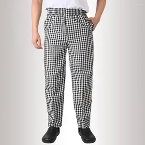 Pantalon masculin pantalon à plaid pantalon à imprimé avec des poches latérales de taille élastique pour un pantalon d'activités de plein air