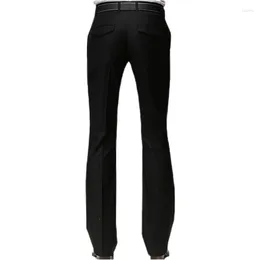 Pantalon pour hommes 2023 Printemps évasé West Costume Formel avec couverture arrière Flap Bell Bottom Pantalon Noir Business Taille 28