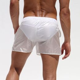 Pantalons pour hommes Hommes 2023 Hommes élégants Shorts Sexy Transparent Boxers Beach BoardShorts Taille élastique Voir à travers les troncs Bas Vêtements11