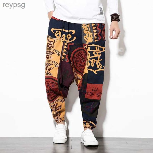 Pantalons pour hommes Cages de gaze de style chinois en vrac pour hommes et femmes jogging hip-hop décontracté ADT Fjaladdin hanches larges coton lin nouveau 2024 YQ240115