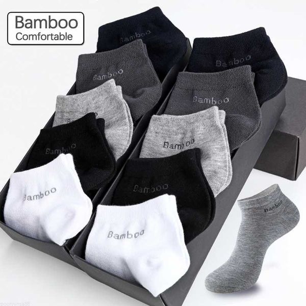 Pantalones para hombres Calcetines de bambú para hombres (10 pares / juego) para hombres calcetines de bambú de baja alta calidad nuevo estilo casual transpirable antibacteriano tobillo pies de moda