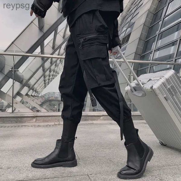 Pantalones para hombres Pantalones de trabajo negros para hombres Harajuku Swag jogging ropa de calle uniforme militar estilo japonés lápiz casual FJJ YQ240115