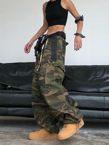 Herenbroeken Heren camouflage cargo hoge taille mom jeans voor dames denim kleding Y2k vintage streetwear 2023 herfstmode groen