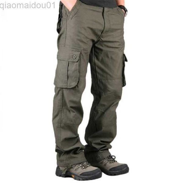 Pantalons pour hommes Pantalons cargo pour hommes Casual Multi Poches Pantalons de travail tactiques militaires Hommes Survêtement Pantalons droits Pantalons longs pour hommes Vêtements L230727